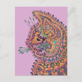 Psychedelische kattenillustratie Louis Wain Briefk Briefkaart (Voorkant)