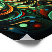 Psychedelische kerstboom poster (Hoek)