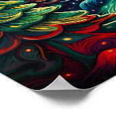 Psychedelische kerstboom poster (Hoek)