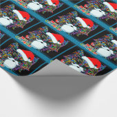 Psychedelische kerstkat cadeaupapier (Hoek)