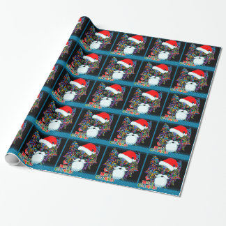 Psychedelische kerstkat cadeaupapier