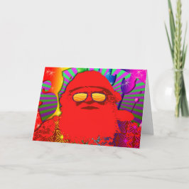 Psychedelische Kerstman - Koele Yule Feestdagen Kaart