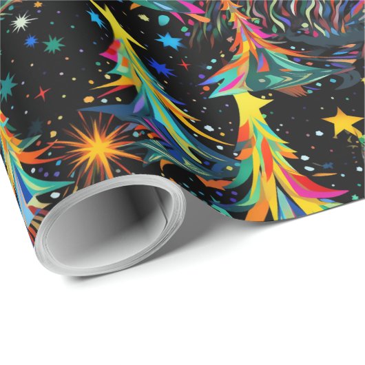 Psychedelische Kerstmis #1 Cadeaupapier (Rol Hoek)