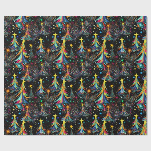 Psychedelische Kerstmis #1 Cadeaupapier (Vlak)