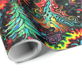 Psychedelische Kerstmis #2 Cadeaupapier (Rol Hoek)