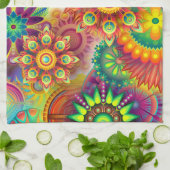 psychedelische keukenhanddoek voor bloemen (Gevouwen)