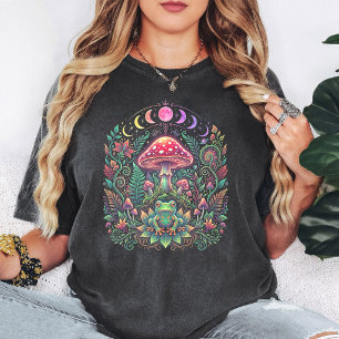 Psychedelische Kikker Paddenstoel Fantasie Maanfas T-shirt