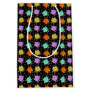 Psychedelische kikkers veelkleurig inpakpapier medium cadeauzakje