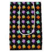 Psychedelische kikkers veelkleurig inpakpapier medium cadeauzakje (Achterkant)