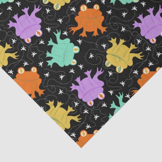 Psychedelische kikkers Veelkleurig tissue papier (Detail)