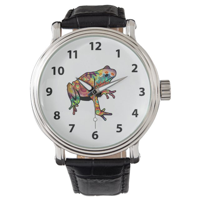 psychedelische kikkerwacht horloge (Voorkant)
