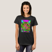 Psychedelische Kitty Kitten In Kat Stijl 1 T-shirt (Voorkant volledig)
