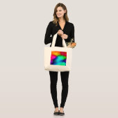 Psychedelische Kleuren Grote Tote Bag (Voorkant (model))