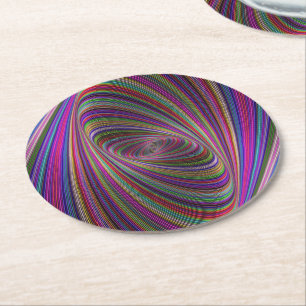 Psychedelische kleuren ronde kartonnen onderzetter