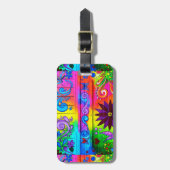 psychedelische kleuren sleutelhanger bagagelabel (Voorkant verticaal)