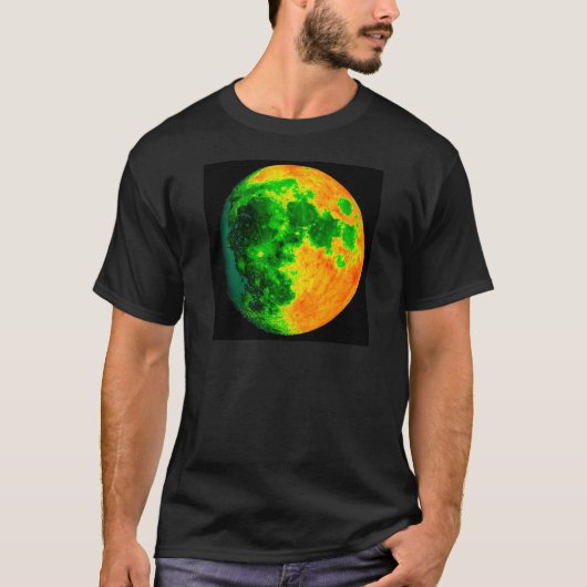 psychedelische kleurenmaan t-shirt (Voorkant)