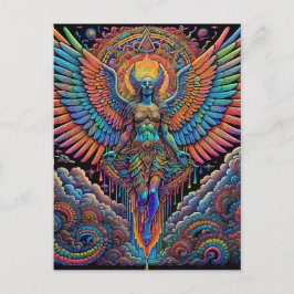 Psychedelische Kleurrijke Angel Art Briefkaart
