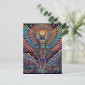 Psychedelische Kleurrijke Angel Art Briefkaart (Staand voorkant)