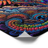 Psychedelische Kleurrijke Angel Art Poster (Hoek)