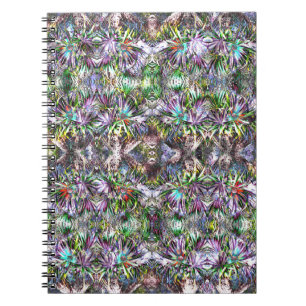 Psychedelische Kleurrijke Bloemen Patroon Notitieboek