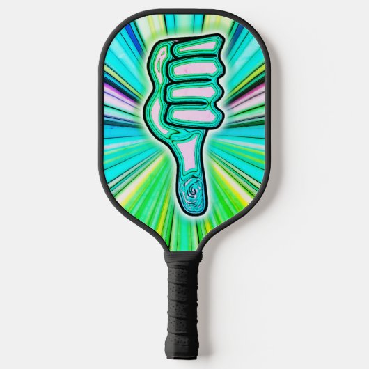 Psychedelische kleurrijke duim omhoog/omlaag v1.1 pickleball paddle (Achterkant)