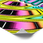 Psychedelische kleurrijke duim omhoog v1 poster (Hoek)