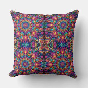 Psychedelische Kleurrijke Geometrische Patroon Kussen