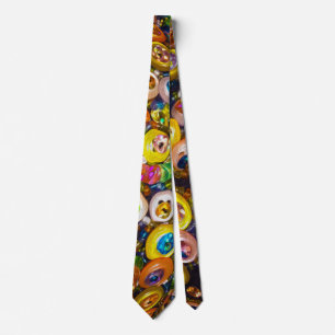 Psychedelische Kleurrijke Knopen Halsband Stropdas