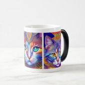Psychedelische kleurrijke koninklijke katten magische mok (Voorkant rechts)