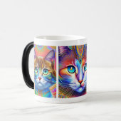 Psychedelische kleurrijke koninklijke katten magische mok (Voorkant links)
