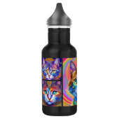 Psychedelische kleurrijke koninklijke katten waterfles  (Links)