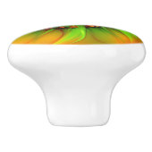 Psychedelische Kleurrijke Moderne Abstracte Fracta Keramische Knop (Zijkant)