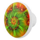 Psychedelische Kleurrijke Moderne Abstracte Fracta Keramische Knop (Rechts)
