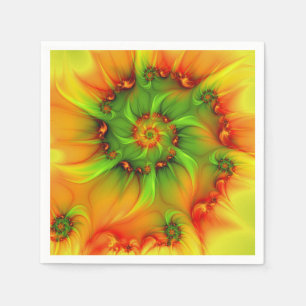 Psychedelische Kleurrijke Moderne Abstracte Fracta Servet