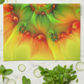 Psychedelische Kleurrijke Moderne Abstracte Fracta Theedoek (Gevouwen)