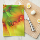 Psychedelische Kleurrijke Moderne Abstracte Fracta Theedoek (Quarter Fold)