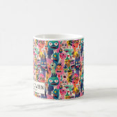 Psychedelische kleurrijke monsters Halloween Koffiemok (Center)