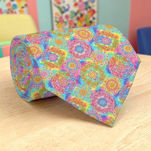Psychedelische Kleurrijke Op Maat Gemaakte Das