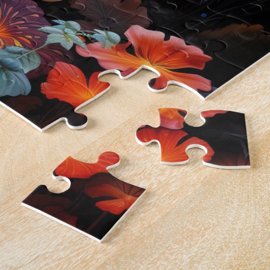 Psychedelische Kleurrijke Paddenstoelen Legpuzzel (Zijkant)