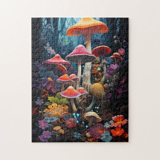 Psychedelische Kleurrijke Paddenstoelen Legpuzzel (Verticaal)