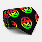 Psychedelische kleurrijke pentakels stropdas (Opgerold)