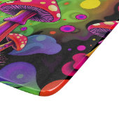 Psychedelische Kleurrijke Retro Paddenstoelen Snijplank (Hoek)