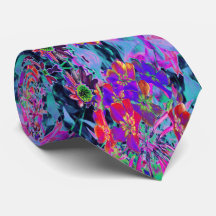 Psychedelische Kleurrijke Rode en Paarse Bloemen