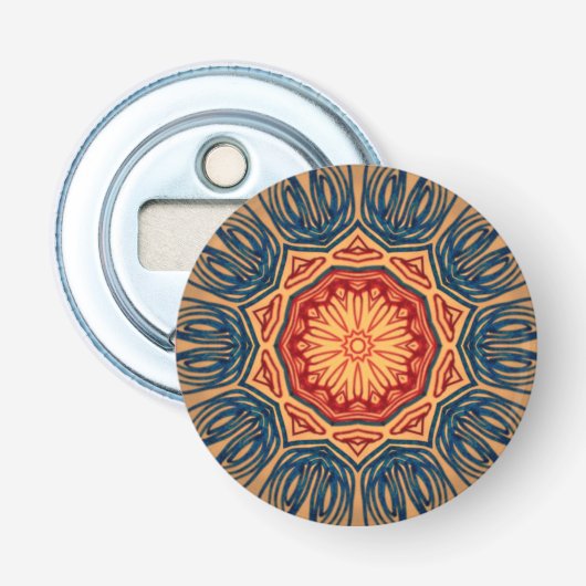 Psychedelische knop flesopener button flesopener (Voorkant)