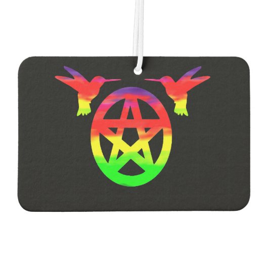 Psychedelische kolibrie en pentakel luchtverfrisse luchtverfrisser (Achterkant)