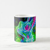 Psychedelische Konijn Draak in Neon Fantasie Koffiemok (Center)