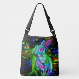 Psychedelische Konijnendraak in Neon Fantasy Crossbody Tas
