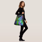 Psychedelische Konijnendraak in Neon Fantasy Crossbody Tas (Op model)