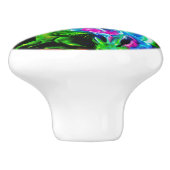 Psychedelische Konijnendraak in Neon Fantasy Keramische Knop (Zijkant)