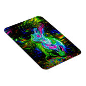 Psychedelische Konijnendraak in Neon Fantasy Magneet (Rechterzijde)